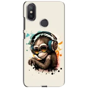 Чохол з Мавпами Xiaomi Mi A2 Lite - (AlphaPrint) (Макака в навушниках)