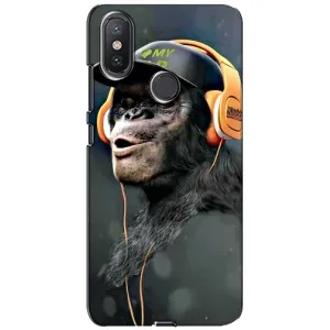 Чохол з Мавпами Xiaomi Mi A2 Lite - (AlphaPrint) (В навушниках)