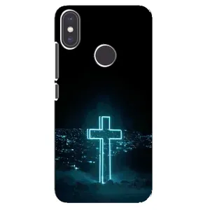 Чехол для Xiaomi Mi A2 (AlphaPrint) - (Христианские) (Крест и город)
