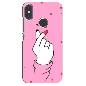 Чехол с принтом для Xiaomi Mi A2 (AlphaPrint - Знак сердечка)