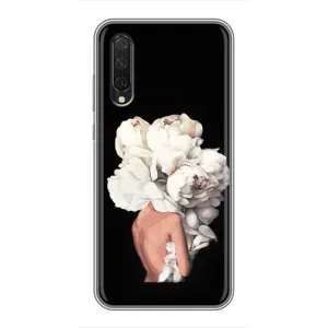 Чехлы (ART) Цветы на Xiaomi Mi A3 (VPrint) (Белые цветы)