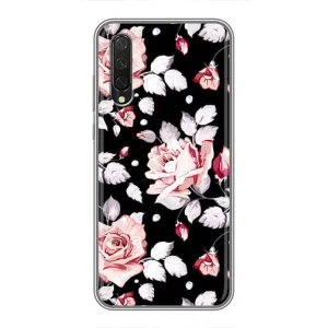 Чехлы с Цветами для Xiaomi Mi A3 (VPrint) (Цветочки на черном)