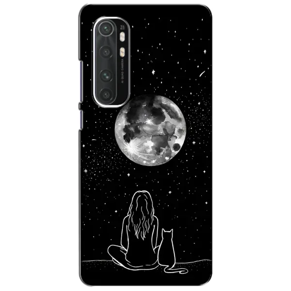 Чохол з принтом «Дівчина з котом» для Xiaomi Mi Note 10 Lite