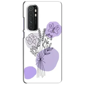 Силиконовый чехол с принтом в цветах на Xiaomi Mi Note 10 Lite (Букет фиолетовая абстракция)