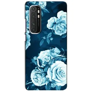 Чехлы (ART) Цветы на Xiaomi Mi Note 10 Lite (VPrint) (Голубые Бутоны)