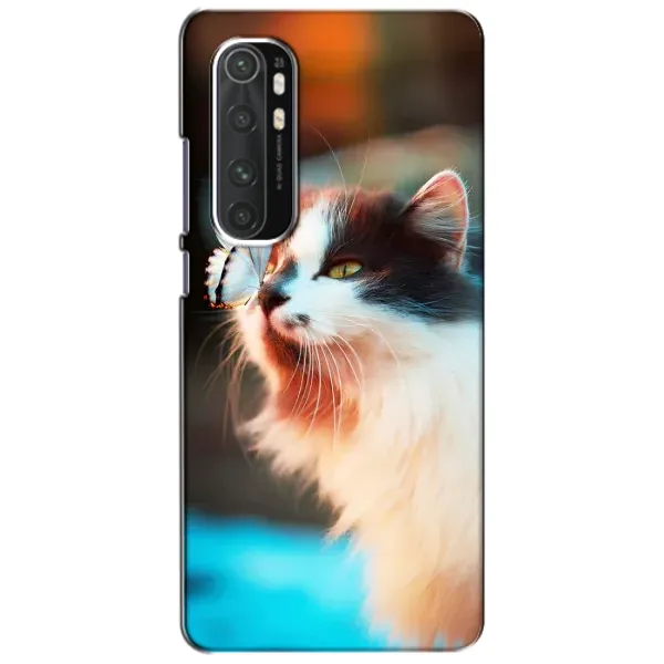 Чохол з принтом «Котик з метеликом» для Xiaomi Mi Note 10 Lite