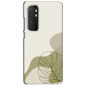 Силиконовый чехол с принтом в цветах на Xiaomi Mi Note 10 Lite (Зеленая монстера дизайн)