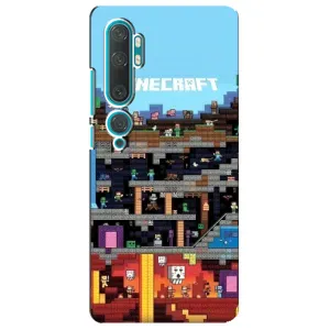Чехол Майнкрафт на Xiaomi Mi Note 10 (AlphaPrint) Minecraft (фон Minecraft)