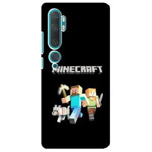 Чехол Майнкрафт на Xiaomi Mi Note 10 (AlphaPrint) Minecraft (герои Minecraft)