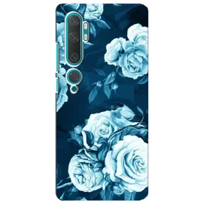 Чехлы (ART) Цветы на Xiaomi Mi Note 10 (VPrint) (Голубые Бутоны)