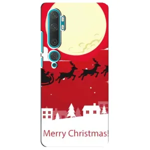 Різдвяні Чохли для Xiaomi Mi Note 10 (VPrint) (Санта з оленями)