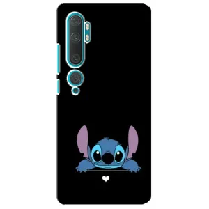 Чехол с принтом Стич на Xiaomi Mi Note 10 (Стич на черном)