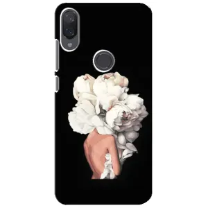 Чехлы (ART) Цветы на Xiaomi Mi Play (VPrint) (Белые цветы)