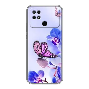 Чехлы с Цветами для Xiaomi POCO C40 (VPrint) (Бабочка на цветочке)
