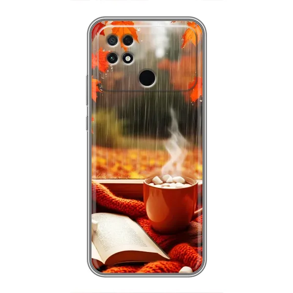 Чохол з принтом «Кава і дощ» для Xiaomi POCO C40