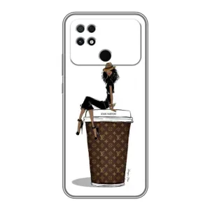 Чехлы Луи Витон для Xiaomi POCO C40 (AlphaPrint - LOUIS VUITTON) (кофе LOUIS VUITTON)