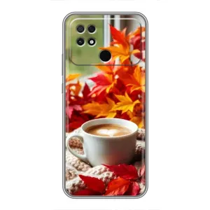 Чехол с уникальным дизайном «Осень с кофе» для Xiaomi POCO C40