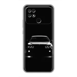 Чехол для Поко С40 - с принтом БМВ (AlphaPrint) (Машина BMW)