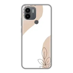 Силиконовый чехол с принтом в цветах на Xiaomi Poco C50 (Нюдовая веточка абстракция)