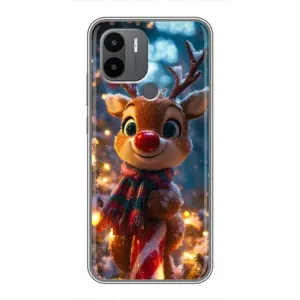 Яркий чехол для Xiaomi Poco C50 с Зимними Оленятами (Олень с шарфом)