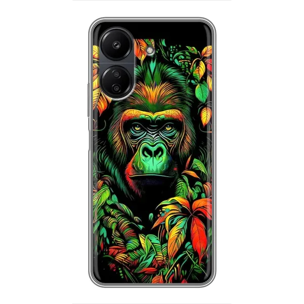 Чохол з принтом «Мавпа в квітах» для Xiaomi POCO C65