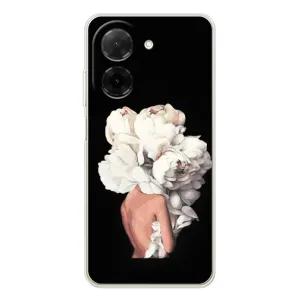 Чехлы (ART) Цветы на Xiaomi Poco C71 (VPrint) (Белые цветы)