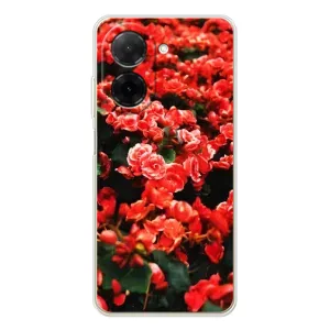 Чехлы с Цветами для Xiaomi Poco C71 (VPrint) (Цветы красные)