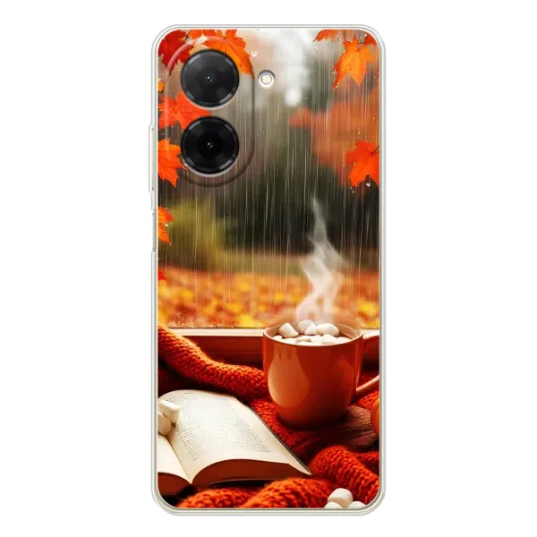 Чехол с принтом «Кофе и дождь» для Xiaomi Poco C71