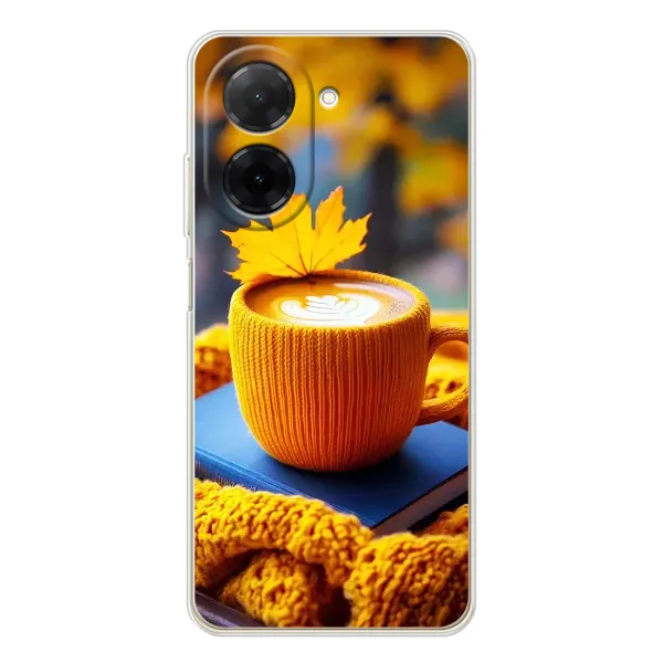 Чехол с принтом «Кофе на желтом пледе» для Xiaomi Poco C71