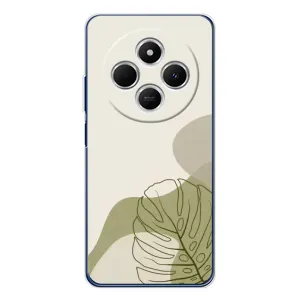 Силиконовый чехол с принтом в цветах на Xiaomi Poco C75 (Зеленая монстера дизайн)