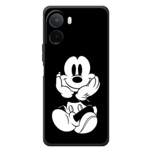 Эксклюзивный чехол для Xiaomi Poco C81 Pro (AlphaPrint - Мультяшные) (Микки на черном)