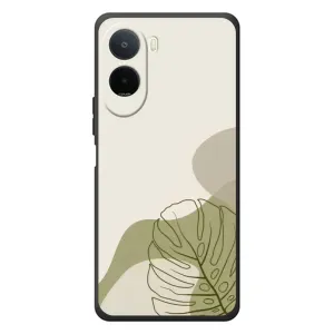 Силиконовый чехол с принтом в цветах на Xiaomi Poco C81 Pro (Зеленая монстера дизайн)