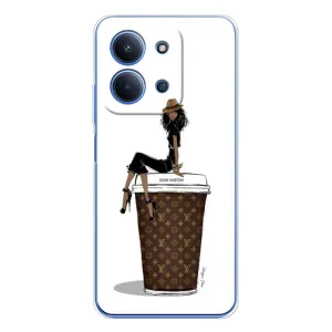 Чехлы Луи Витон для Xiaomi Poco C85 (AlphaPrint - LOUIS VUITTON) (кофе LOUIS VUITTON)