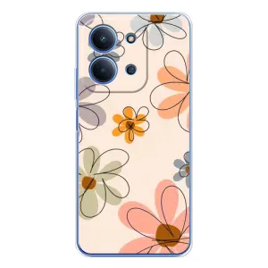 Чехол с цветочным принтом на Xiaomi Поко С85 (Разноцветные цветы)