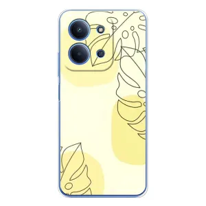 Силиконовый чехол с принтом в цветах на Xiaomi Poco C85 (Желтая монстера арт)