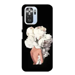 Чехлы (ART) Цветы на Xiaomi POCO F3 (VPrint) (Белые цветы)