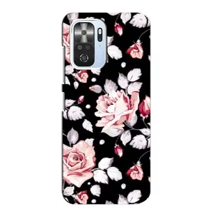 Чехлы с Цветами для Xiaomi POCO F3 (VPrint) (Цветочки на черном)