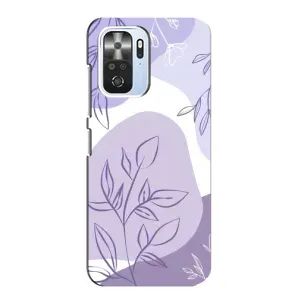 Силиконовый чехол с принтом в цветах на Xiaomi POCO F3 (Фиолетовые листья абстракция)