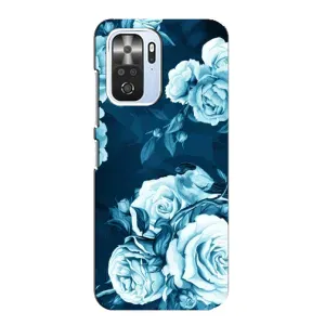 Чехлы (ART) Цветы на Xiaomi POCO F3 (VPrint) (Голубые Бутоны)