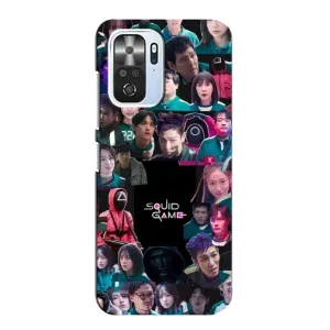 Чехол Гра в кальмара для Xiaomi POCO F3 (Коллаж Игра кальмара)