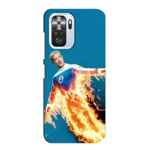 Чехол с принтом Фантастическая четверка для Xiaomi POCO F3 (Человек-факел в огне)