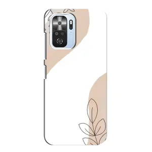 Силиконовый чехол с принтом в цветах на Xiaomi POCO F3 (Нюдовая веточка абстракция)