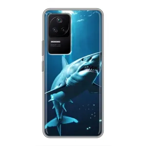 Чехол с картинкой «Хищники» для Xiaomi POCO F4 (5G) (Акула под водой)