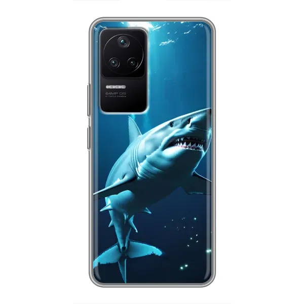Чехол с принтом «Акула под водой» для Xiaomi POCO F4 (5G)