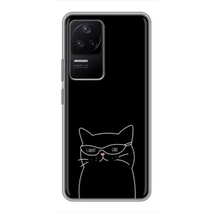 Чехол с рисунком кот на Xiaomi POCO F4 (5G) (Равнодушный кот)