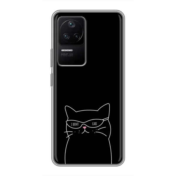 Чехол с принтом «Равнодушный кот» для Xiaomi POCO F4 (5G)