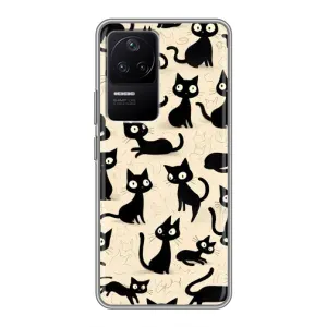 Чехол с рисунком кот на Xiaomi POCO F4 (5G) (Черные коты)
