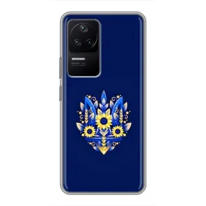 Чехлы для Xiaomi POCO F4 (5G)  Укр. Символика (AlphaPrint) (Цветочный Герб)