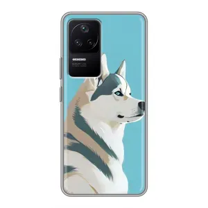 Чехол с Хаски для Xiaomi POCO F4 (5G) - (AlphaPrint) (Хаски арт)