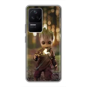 Чехол МАРВЕЛ для Поко Ф4 (5G) (AlphaPrint) (I am Groot)